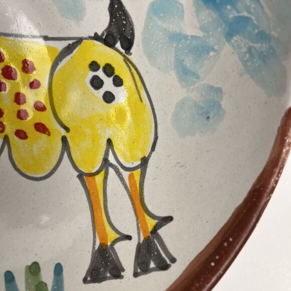 Desimone Italy Pottery Bowl Vintage Numbered MCM Hand Painted Goat Art 6.25 Inch - Picture 11 of 11